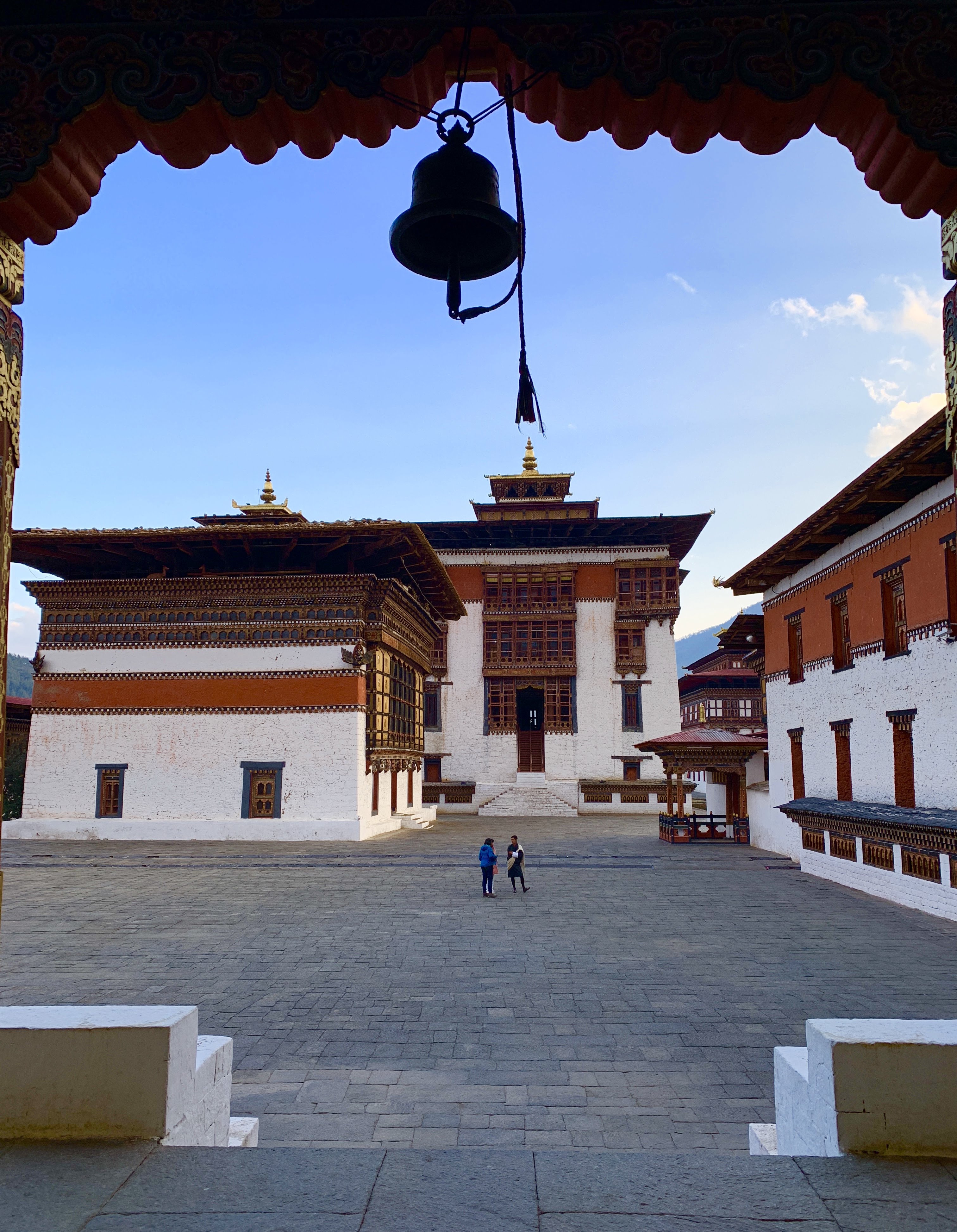 A monastery courtyard in Bhutan